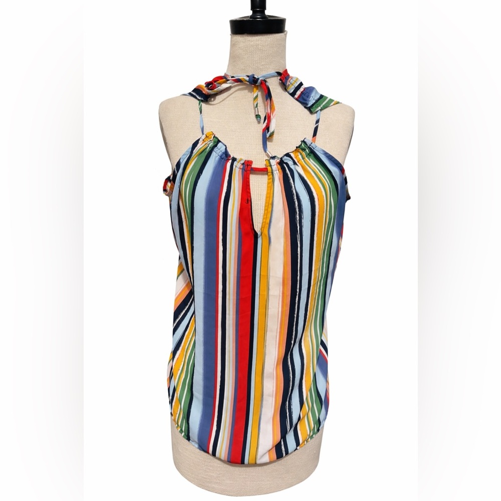 Soho New York & Company Striped Halter Top Women’s Medium Multicolor Blouse